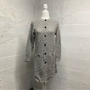 Banana Republic duster cardigan wool blend grey box knit design XS